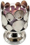 3 Wick Candle Holder, Fits 4 Inch Diameter Jar Candles, Decorative Candle Stand for Home, Living Room, Bedroom, Office & Gifting (Shell Silver) by Dorephine