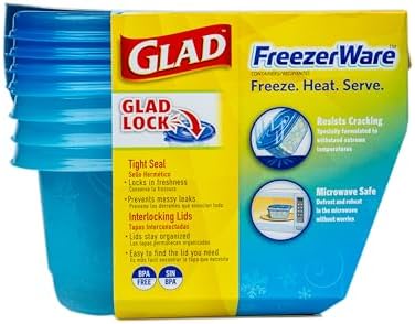 Glad GladWare FreezerWare Food Storage Containers, 24 oz - 4 Count (Pack of 6) - Image 6