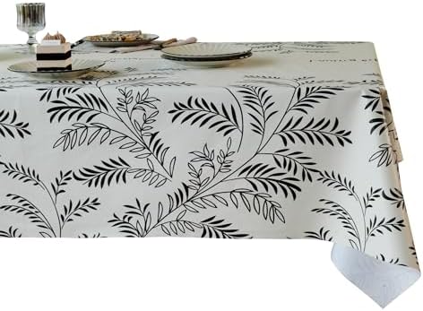 Rectangle Table Cloth,100% Waterproof Tablecloth OilProof SpillProof Vinyl Table Cloth, Wipe Clean Plastic Table Cover for Dining, Camping, Indoor and Outdoor 54" x 120",Midnight Foliage by Unknown