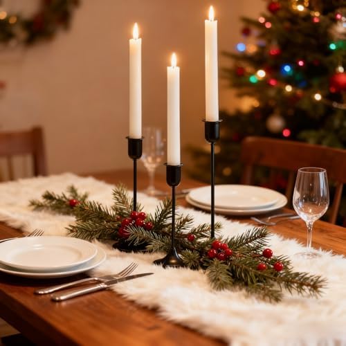 Batoslee Black Candlestick Holders Set of 3 Pcs, Taper Candle Sticks Stand - Image 3
