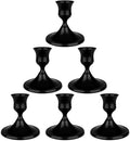 Black Candle Holder Taper Candle Holders, Set of 6 Candlestick Holders Decor for Home Decor, Metal Taper Candleholder for Fall Thanksgiving Halloween Christmas Table Fireplace Decor by DECKALY