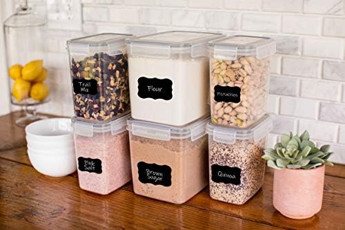 Simply Gourmet Airtight Food Storage Containers with Lids – 6 Piece Assorted Size Kitchen Pantry Organization Set, BPA-Free Clear Plastic, Stackable Containers for Cereal, Flour, Sugar, Rice, Snacks - Image 2