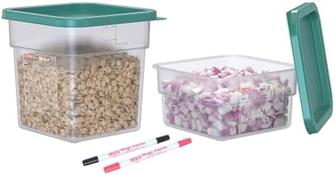 2 QT & 4 QT Commercial Food Storage Containers with Lids, BPA-Free Translucent Square Containers for Kitchen Prep, Baking Ingredients, Pet Food and Dry Food Storage by GATBO