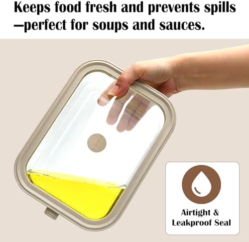 50 oz Glass Food Storage Containers with Glass Lids, 2 Pack - Image 4