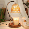 Funistree Flower Candle Warmer Lamp with Timer, Dimmable Candle Lamp Warmer, Christmas Birthday Gifts for Women Mom Her, Housewarming Home Decor, Lotus Wax Warmer for Yankee Candles - Amber Flower by Funistree