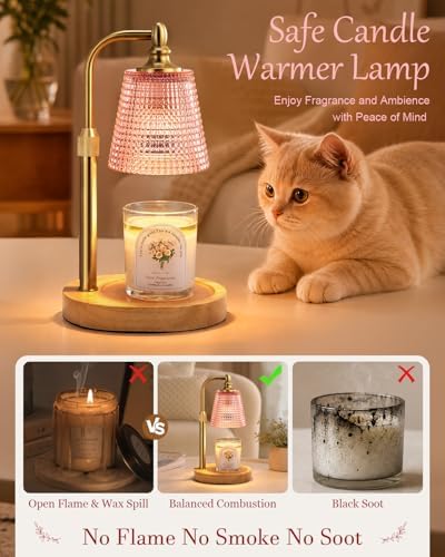 Candle Warmer Lamp with Timer, Birthday Gifts for Women,Pink Dorm Decor - Image 4