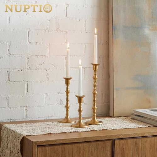 NUPTIO Gold Candlestick Holders for Centerpiece: Unique Taper Candleholders - Image 2