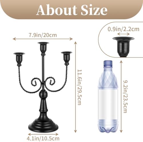 Sziqiqi Halloween Candelabra Candle Holder: 3 Arms Black Candelabra - Image 5