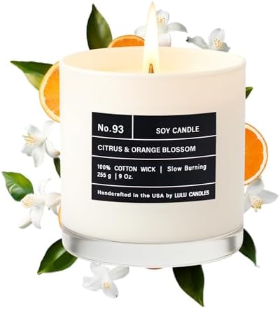 Lulu Candles | Citrus & Orange Blossom | Luxury Scented Soy Jar Candle | Hand Poured in The USA | Highly Scented & Long Lasting (9 Oz.) by LULUCANDLES