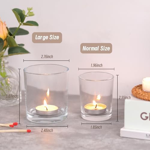 DARJEN 6 Pcs Large Clear Votive Candle Holder Tea Light Candle Holder Glass - Image 2