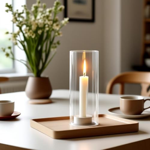 CYS EXCEL D-4.75" H-10 Glass Open Ended Hurricane Candleholder Bottomless Cylinder Sleeve Clear Chimney Shade Tube Cover, 1 Piece - Image 6