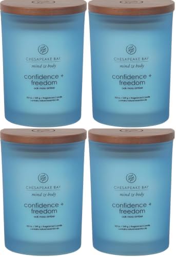 Chesapeake Bay Candle Scented Candle Confidence + Freedom (Oak Moss Amber) Medium Home Décor 8.8oz (Pack of 4) by ChesapeakeBayFragrance