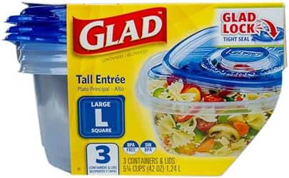 Glad GladWare Tall Entree Containers, Large Square, 42 oz - 3 Count (Pack of 6) - Image 2