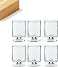 WGVI Clear Glass Pedestal Hurricane Candle Holder, 4.65"W, 7.9"H, Decorative Vase for Pillar Candles, Short Stemmed Candleholder Cylinder, Tabletop Centerpieces, Home Décor, Elegant Design, 6 Pieces by WGVInternational-OpusGlassware