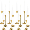 Candlestick Holders 4 Sets(12 Pcs), Brass Gold Candle Holders with Anti-Slip Pad, Metal Taper Candle Holder, Candle Holder for Wedding Fireplace Mantel Housewarming Gift by Tunyet