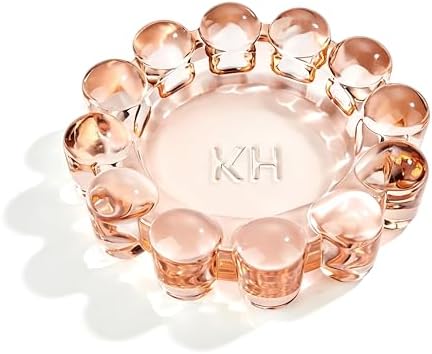 Chic Orange Bubble Glass Candle Dish – Modern Clear Glass Candle Holder for Tealights & Diffusers, Decorative Tray for Home & Tabletop Decor（1 Pack） by khtumeware