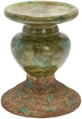 Creative Co-Op 2-Tone Sculptural Terracotta Pillar Candle Holder, Distressed Green by Unknown