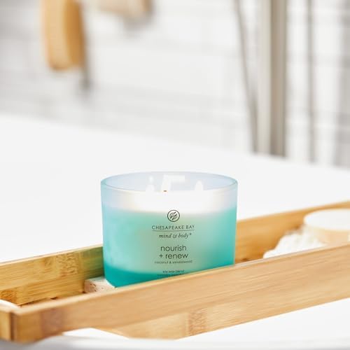 Chesapeake Bay Candle Mind & Body 3-Wick Coffee Table Jar Candle Nourish + Renew (Coconut & Sandalwood) - Image 4