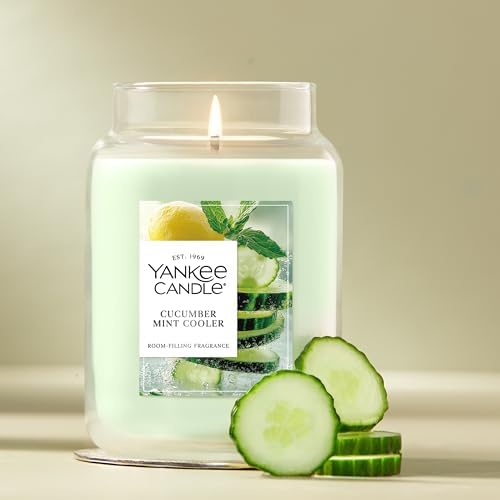 Yankee Candle Cucumber Mint Cooler Scented Candle, 22oz Large Jar - Image 4