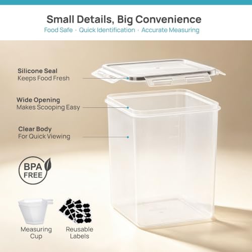 Vtopmart 3 PCS Flour and Sugar Storage Container Sets for Beginner Bakers - Image 4