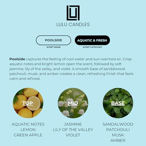 Lulu Candles | Poolside | Luxury Scented Soy Jar Candle | Hand Poured in The USA | Highly Scented & Long Lasting (9 Oz.) - Image 3