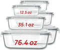 Vtopmart 2.26L/76oz Extra Large Glass Food Storage Containers with Lids, 6 pack Meal Prep Container Set, Airtight Lunch Boxes with Snap Locking Lids for Microwave, Oven, Freezer, Dishwasher by Vtopmart