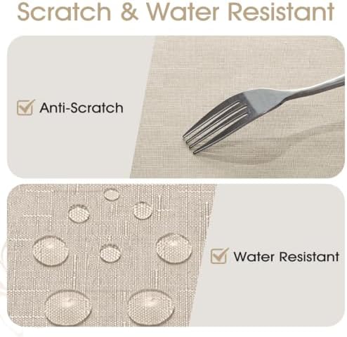 Veblandy Rectangle 6 Feet Tablecloth 60x104 inch Linen Textured Table Cloth Stain and Wrinkle Resistant Washable Polyester, Decorative Table Cover Waterproof for Dining, Buffet and Camping, Beige - Image 4