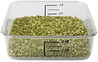 Rubbermaid Commercial Products Plastic Space Saving Square Food Storage Container For Kitchen/Sous Vide/Food Prep, 2 Quart, Clear (Fg630200Clr) (Pack of 2) - Image 2