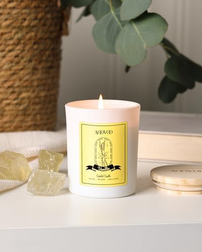 AOOVOO Vanilla Scented Candles for Women - Aromatherapy Candle with Crystals Inside, 7oz Soy Candles for Home Scented, Birthday Gifts Mothers Day Candle for Women Mom - Image 5