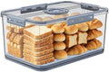 Large Bread Box with Lid ,Time Recording Airtight Bread Container Grey by Fanlory