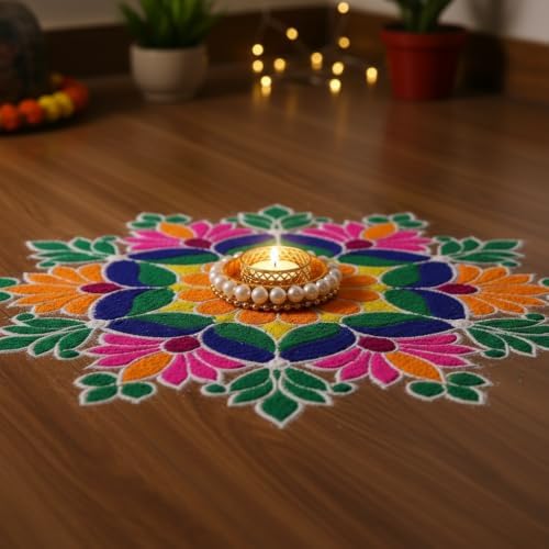 Set of 2 Diwali Diya Tealight Holders Deepawali Puja Gifts & Festival Décor - Image 5