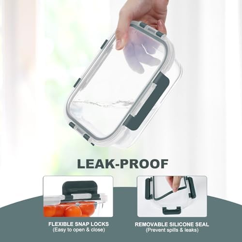 KOMUEE 10 Pack Glass Food Storage Containers with Lids - Image 3