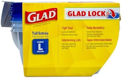 Glad GladWare Tall Entree Containers, Large Square, 42 oz - 3 Count (Pack of 6) - Image 6