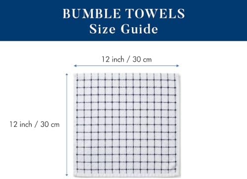 Bumble Dish Cloths (8-Pack), 100% Cotton Kitchen Towels, 12"x12" - Navy - Image 2