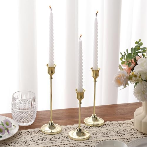 Candlestick Holders 6PCS, Metal Taper Candle Holder, Gold Candle Holders for Pillar Candles, Candle Holder for Wedding Fireplace Mantel - Image 6