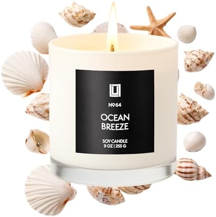 Lulu Candles | Ocean Breeze | Luxury Scented Soy Jar Candle | Hand Poured in The USA | Highly Scented & Long Lasting (9 Oz.) by LULUCANDLES