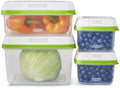 Rubbermaid FreshWorks Produce Saver, Medium and Large Storage Containers, 8-Piece Set, Set of 4, Med & Lg, Clear by Rubbermaid