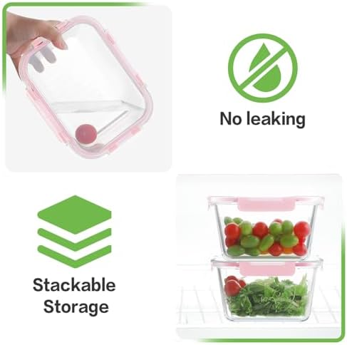 4 Pieces 63oz Large Glass Food Storage Containers with Lids for Meal Prep - Image 4