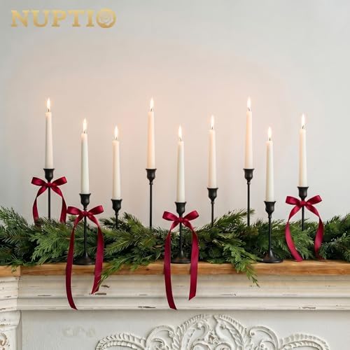 NUPTIO Black Candle Holder for Halloween: Aluminum Taper Candleholders - Image 3