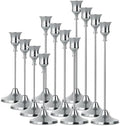 4 Sets(12 Pcs) Silver Tapered Candle Holder,Candlestick Tall Metal Candlestick Holders for Table Centerpiece Home Decor for Wedding Fireplace Mantel Housewarming Gift Fits 3/4 Inch Thick Candles by Unknown