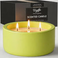 Viyffo Large Citronella & Lemon Candle Outdoor, 3 Wick 20oz Scented Candle Indoor, Non Toxic Soy, Green Ceramic Jar for Patio, Deck, Garden, Backyard & Camping, Home Fragrance, Décor & Gift by Viyffo