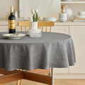 Decorelia Waterproof Round Tablecloth for Round Dining Table, Decorative Rustic Soft Wipeable Table Cloths Cover Indoor Outdoor Use for Holiday,Wedding, Kitchen (70 Inch,Round (4-6 Seats),Dark Grey) by Decorelia