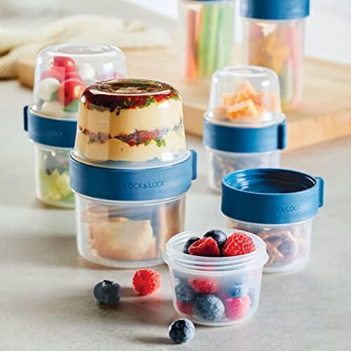 LOCK & LOCK LocknLock Easy Essentials Twist Two Way Food Storage Container, BPA-Free/Dishwasher Safe, 12-Piece Set - Mixed Sizes, Clear - Image 3