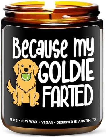 Funny Goldie Candle, Golden Retriever Gifts for Women and Men, Unique Funny Pet-Themed Gift Ideas, Best Present for Pet Lovers, Perfect Present for Dog Mom and Dog Dad, Birthday, Christmas, Gift-Ready by RosaVila