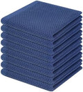 Homaxy 100% Cotton Waffle Weave Kitchen Dish Cloths 8-Pack, Navy Blue by Homaxy