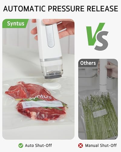 Syntus Compact Vacuum Sealer for Food with 30 Reusable Vacuum Seal Bags Set - Image 2