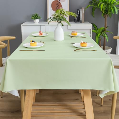 Rectangle Table Cloth,100% Waterproof Tablecloth Oil Proof Spill Proof Vinyl Table Cloth, Wipe Clean Plastic Table Cover for Dining, Camping, Indoor and Outdoor 54" x 102",Green - Image 7