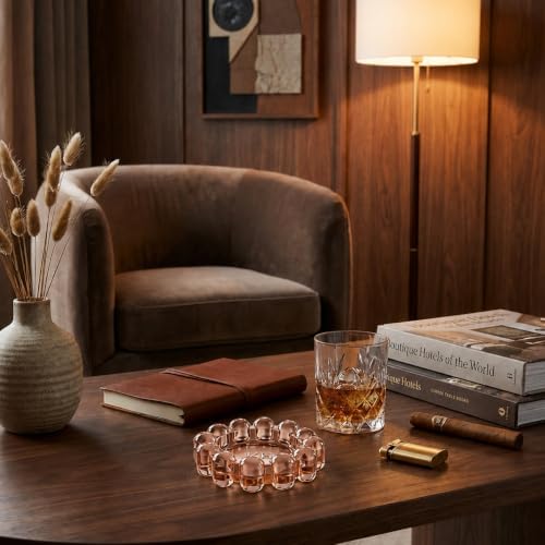Chic Orange Bubble Glass Candle Dish – Modern Clear Glass Candle Holder for Tealights & Diffusers, Decorative Tray for Home & Tabletop Decor（1 Pack） - Image 7