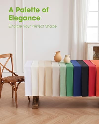 Pureegg Rectangle Linen Tablecloth Waterproof & Stain Resistant, Wrinkle-Free Table Cloth Adds Elegance and Protection, Ideal for Dining, Party, Wedding and Outdoor, 52 x 70 Inch, Coffee - Image 5