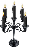 5-Arm Black Metal Candelabra Halloween Taper Holder Decor by Viscacha